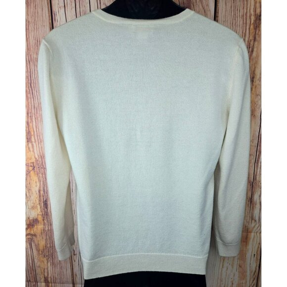 Vineyard Vines Men's Cashmere Wool Blend V-Neck Sweater Large White - Picture 3 of 8